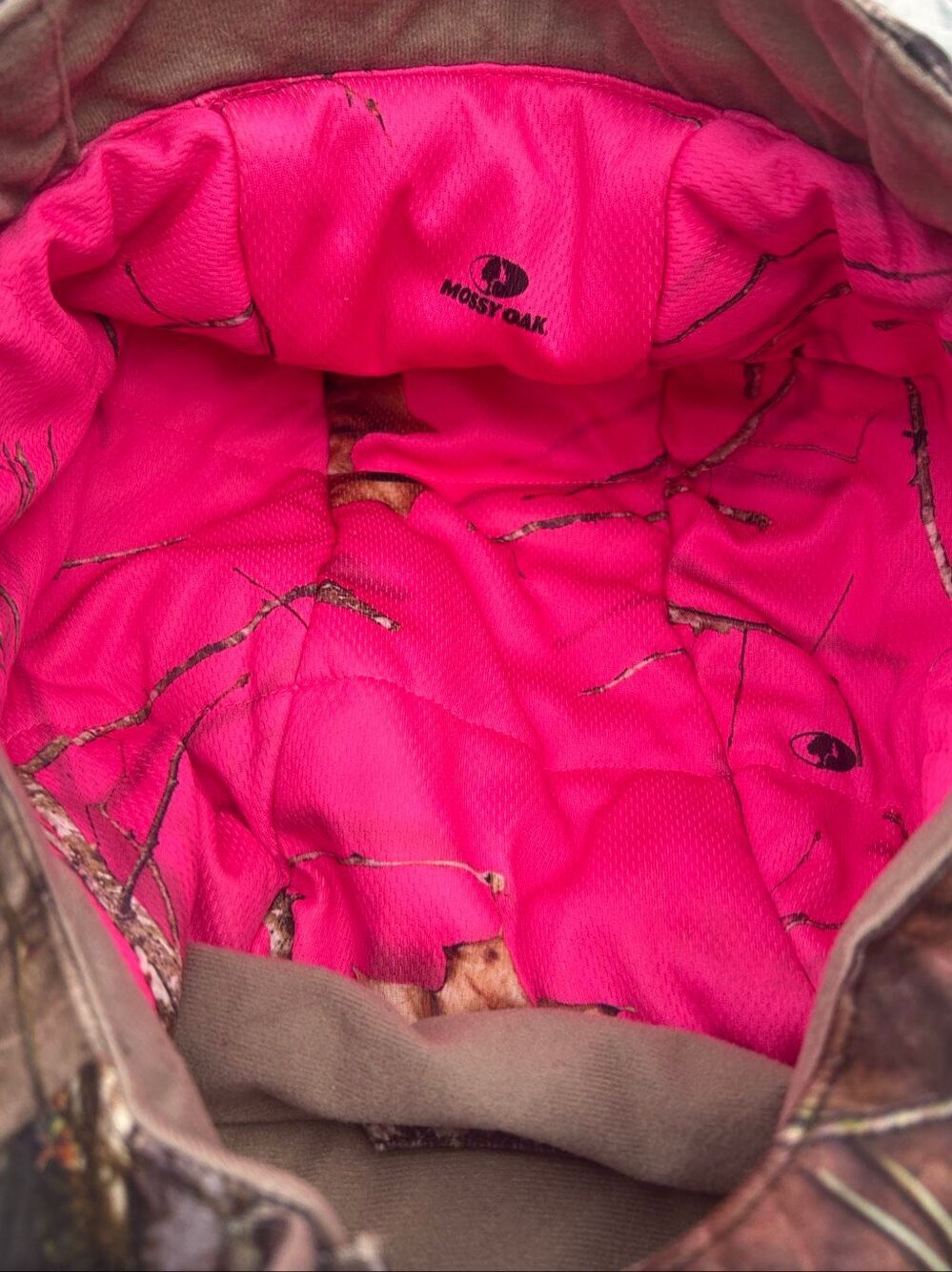 Mossy Oak Break Up Country Camo Fleece Hooded Jacket Womens M Pink Accent - Picture 4 of 15